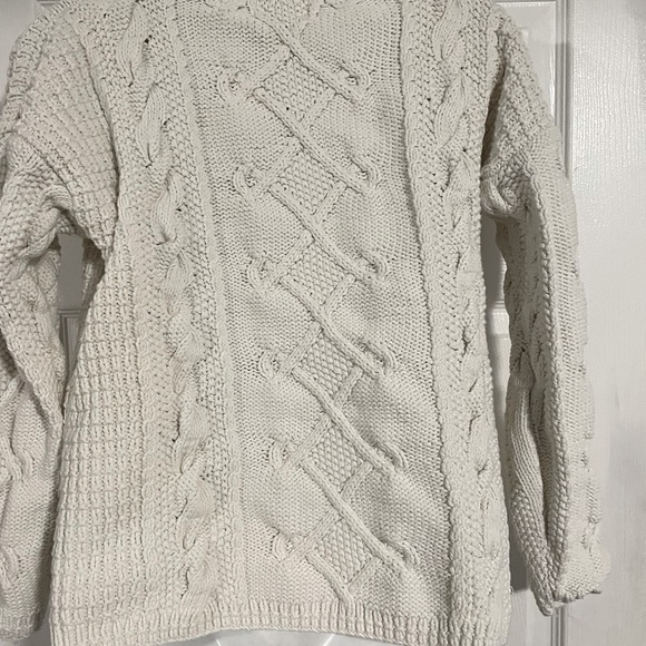Off white cable knit cotton sweater by Karuba size small - Picture 4 of 4